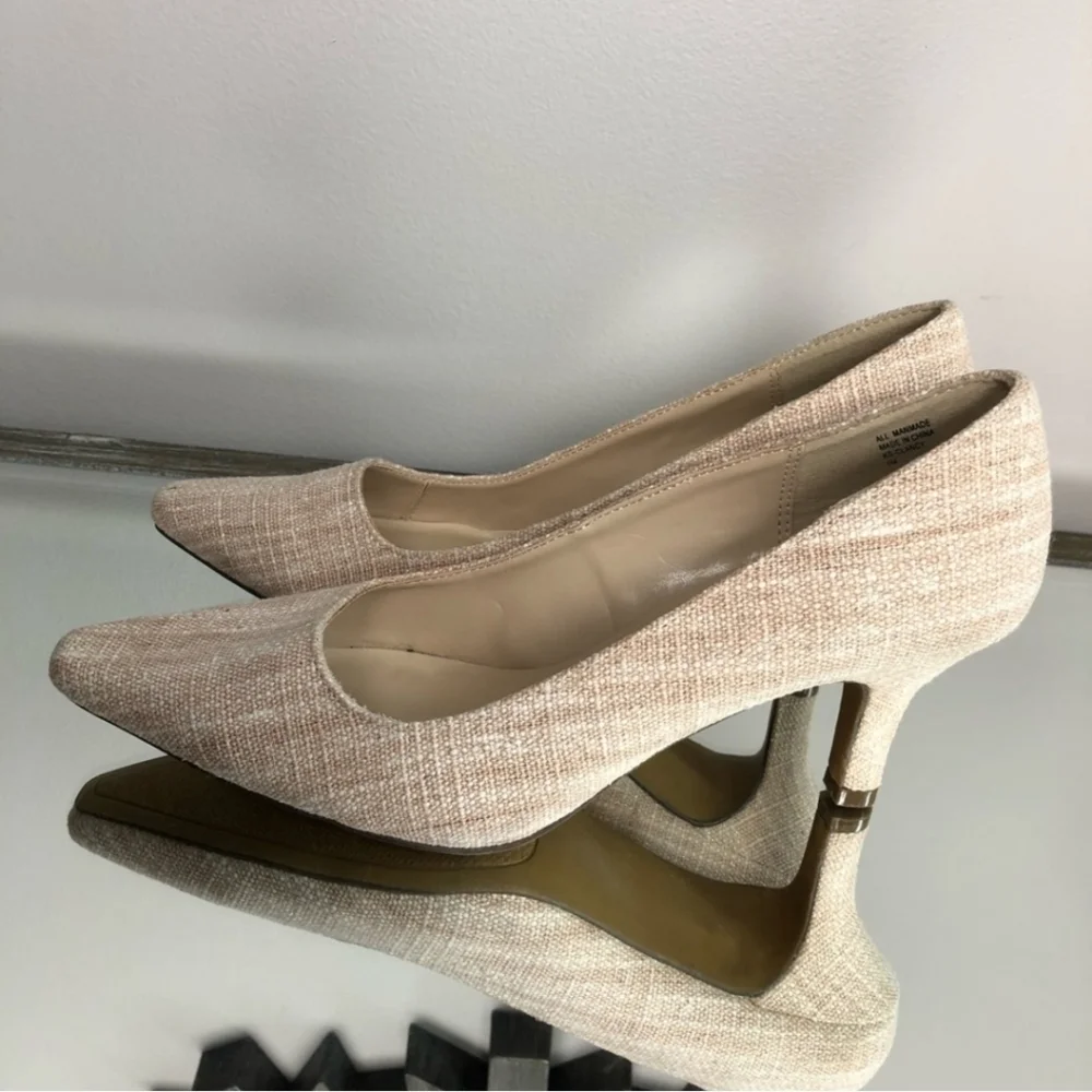 Karen Scott Tweed Heels Light Beige Cream Natural Size 6M